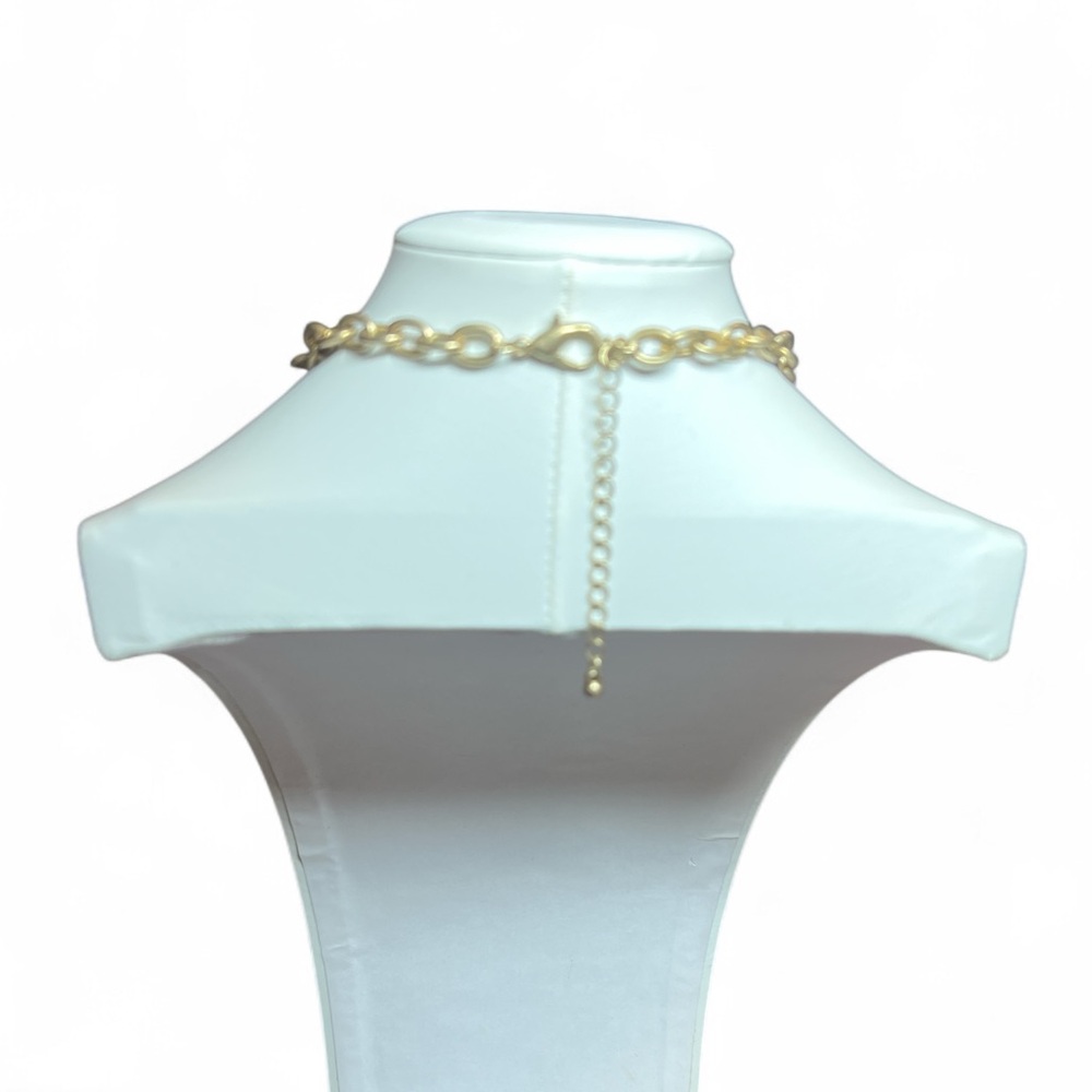 Chunky Faith Blessed Charm Necklace Faux Pearl Dangle Mixed‎ Metal 18" + 3" - Picture 4 of 4